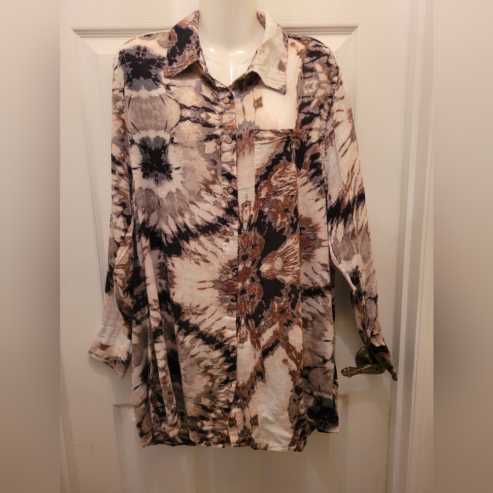 Stylish Abstract Design Camisole Button Down Wome… - image 1